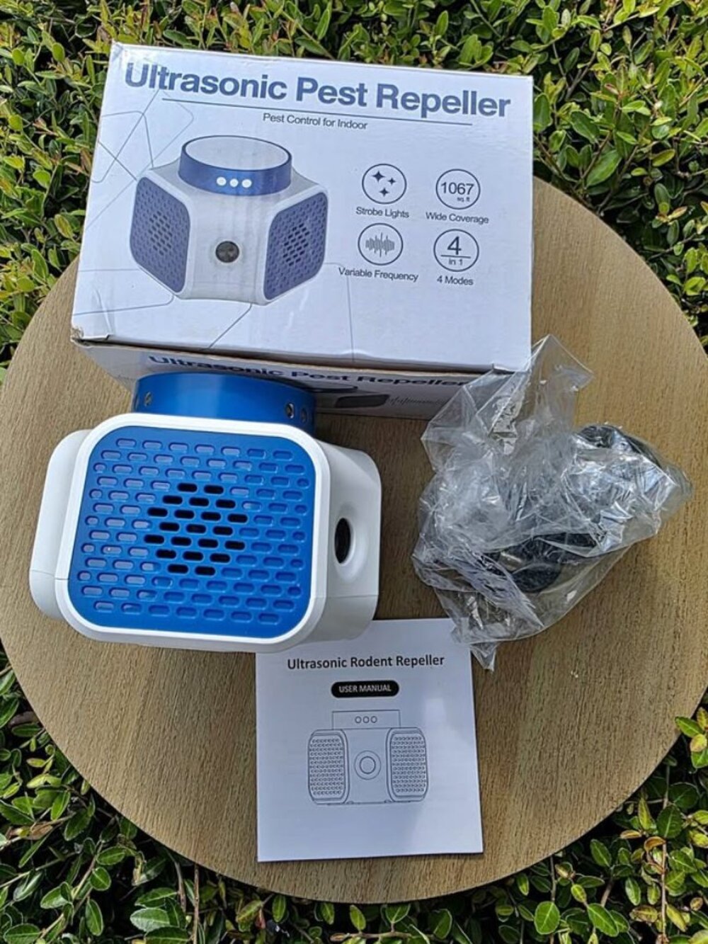 Ultrasonic Pest Repeller 360 Indoor Rodent Control with Strobe Lights & 4 Modes